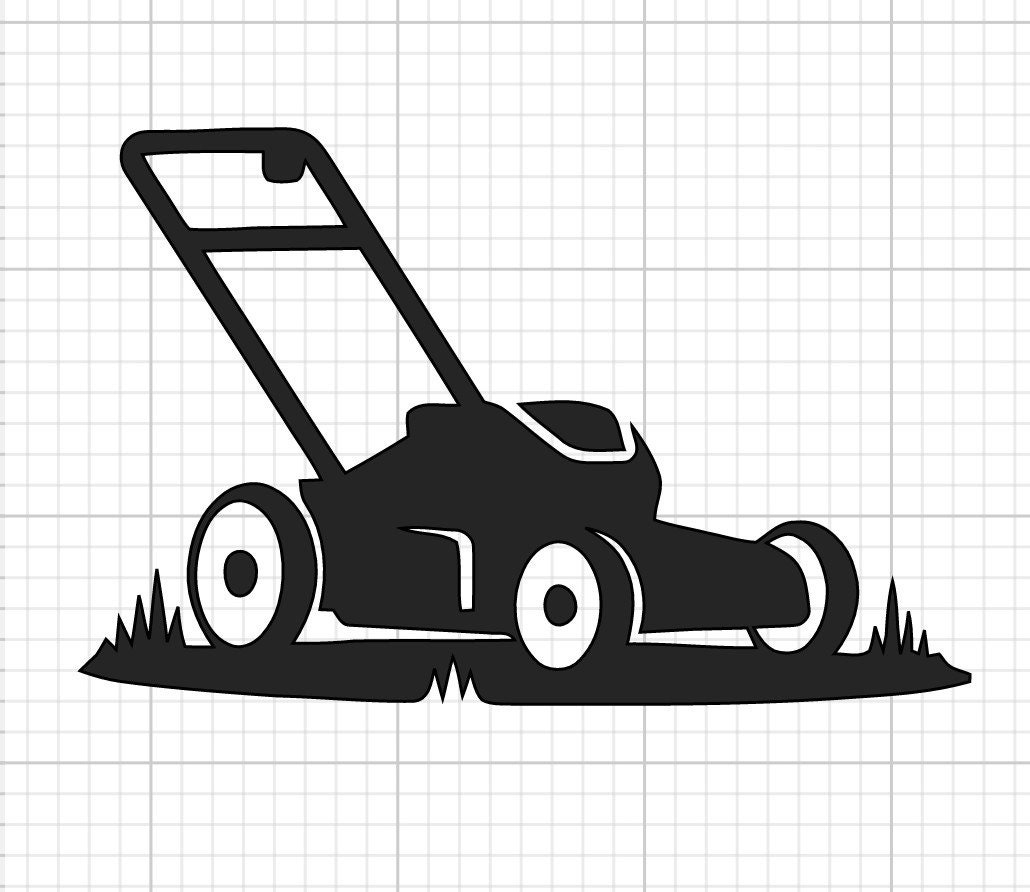 girl mowing lawn clipart free