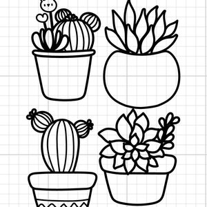 Sukkulenten Kaktus SVG DIGITAL DOWNLOAD Pflanzen Crazy Plant Lady Prick Bundle 4 Pflanzen Kinderzimmer Cricut Silhouette Cutfile Aufkleber Shirt Aufkleber