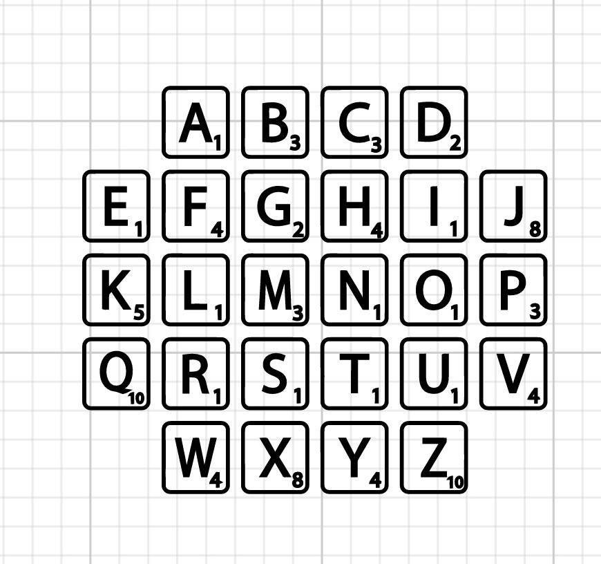 Scrabble Letters SVG DIGITAL DOWNLOAD Alphabet Cut File Letter Etsy
