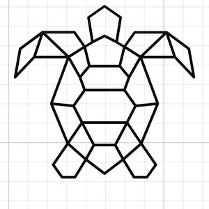 Geometryczny żółw SVG Cyfrowe pobieranie Żółw morski diament fasetowany rysowana sztuka żółw cricut sylwetka cutfile ocean marynistyczny piasek plaża aqua