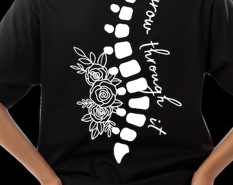 Grandir à travers elle PNG SVG fichier numérique colonne vertébrale puissance force cricut silhouette cutfile floral fleur