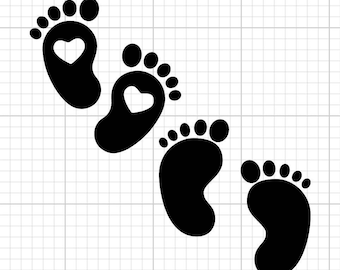 Baby Feet SVG téléchargement numérique baby feet love sweet footsteps child foot prints newborn decal sticker bundle gender reveal boy girl cutfile