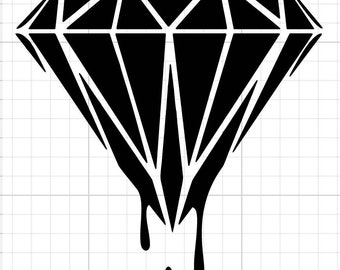 Geometric diamond SVG DIGITAL DOWNLOAD black diamond diamond dripping diamond shape cricut silhouette cut file decal sticker faceted diamond