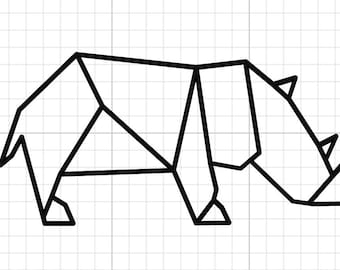 Rhino Geometric SVG Digital Download diamond animal faceted rhinoceros zoo africa cricut silhouette cutfile horn decal card shirt