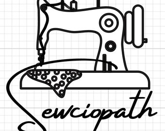 Sewing SVG digital download sewciopath funny sew craft needle joke thread cricut silhouette cutfile sewing machine cursive crazy craft lady