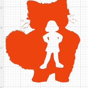 Mei Lee PNG Digital Download Film Kinder Mädchen rot Panda Drehen rot Shirt Schild Druck und Schnitt Cricut Silhouette Cutfile Decal Japanisches Tier