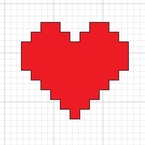 Pixel Heart SVG Digital Download Valentijnsdag hart spel video game cricut silhouet cutfile liefde valentijn be mine ik hou van je gelukkig