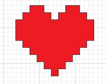 Pixel Heart SVG Digital Download Valentines day heart game video game cricut silhouette cutfile love valentine be mine i love you happy