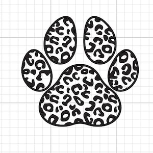 Patte de guépard SVG en téléchargement numérique empreinte léopard empreinte de patte amour des animaux impression animale silhouette cricut cutfile chat chien sticker chemise sticker