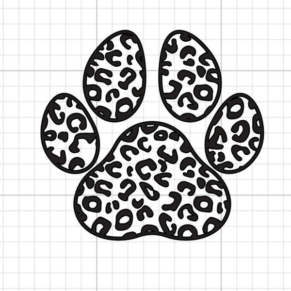 Cheetah paw SVG Digital Download Leopard print paw print animal love animal print silhouette cricut cutfile cat dog pet decal shirt sticker