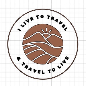 Live to travel SVG Digital Download reizen naar live van reizen vliegen vliegtuig cirkel cirkel sticker shirt sublimatie ster cricut silhouet cutfile