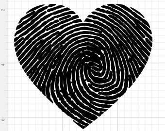 Fingerprint heart SVG digital download cutfile cricut silhouette love loved one decal vinyl memory engrave
