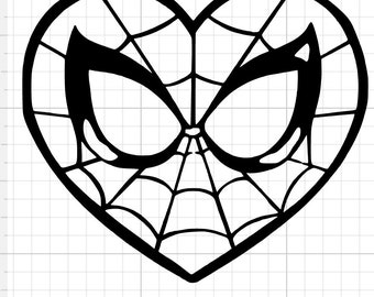 Spider man heart PNG Digital Download webs spidey cricut cutfile shirt decal love silhouette red and white  hero friendly neighborhood