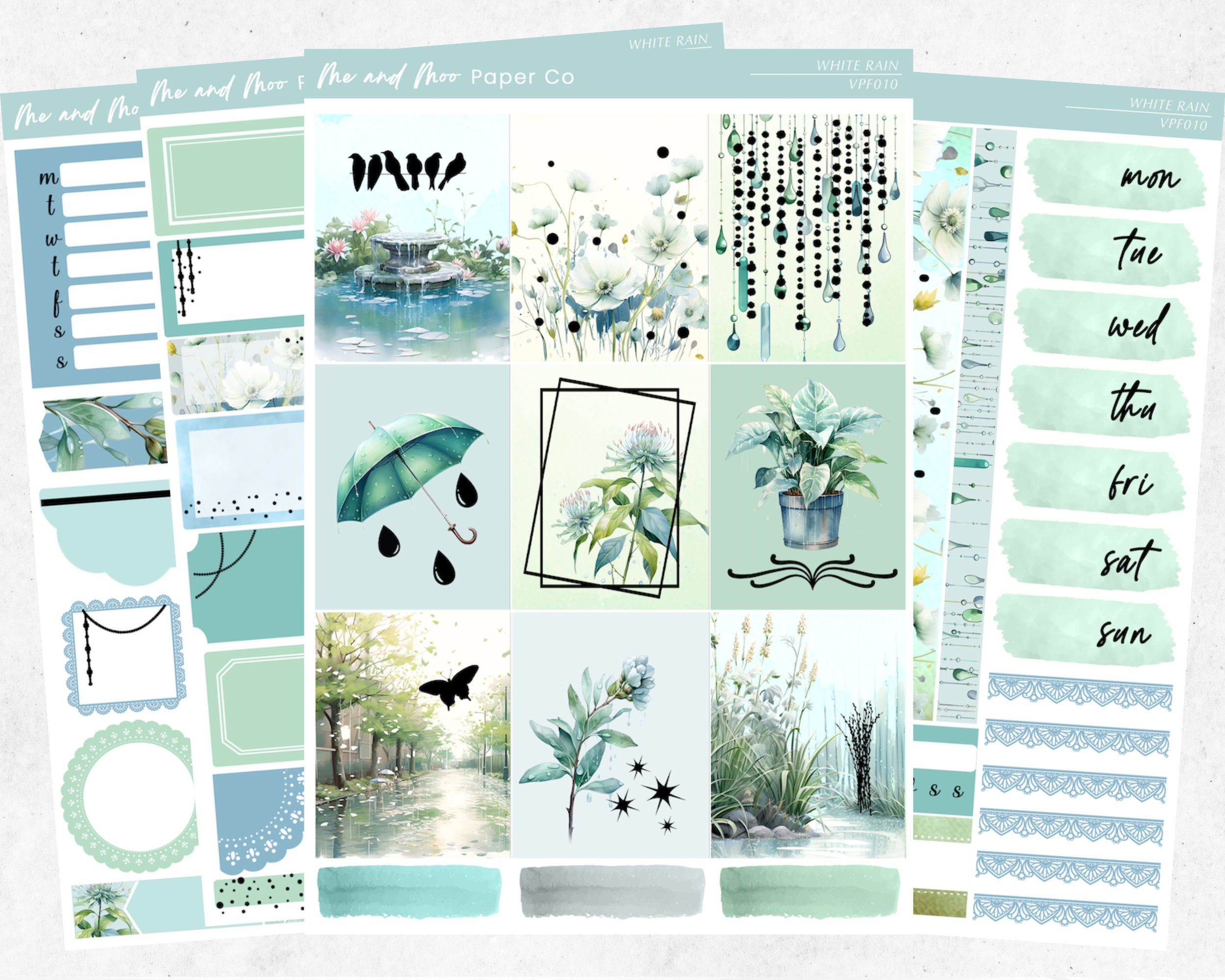 Grunge Planner Stickers - Crafting in the Rain