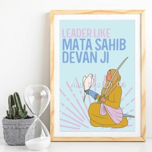 Sikh Kinder Poster - Mata Sahib Devan Ji