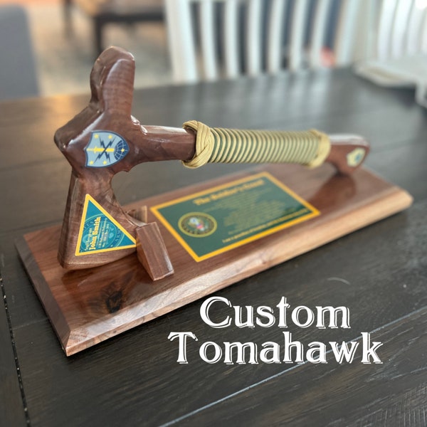 Custom Military Tomahawk, Hatchet, Retirement Gift, Navy, Marine Corps, Army, Coast Guard, Unique Gift Idea For Him, Wooden Sword