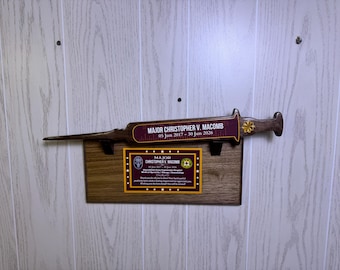 Custom Black Walnut Syringe Needle Plaque, First Responder Retirement Gift, Nurse, Doctor