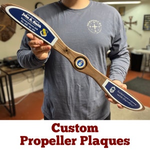 Custom Propeller Plaque, for Military, Air Force, Aviators, Pilots, Navy Airmen, Airman, Gift, Wooden Plaque, Retirement, Going-Away.