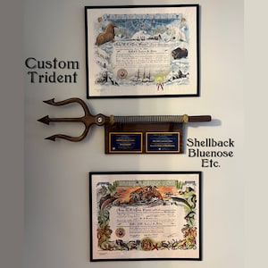 Handcrafted Black Walnut Military Trident, US Navy Retirement Gift