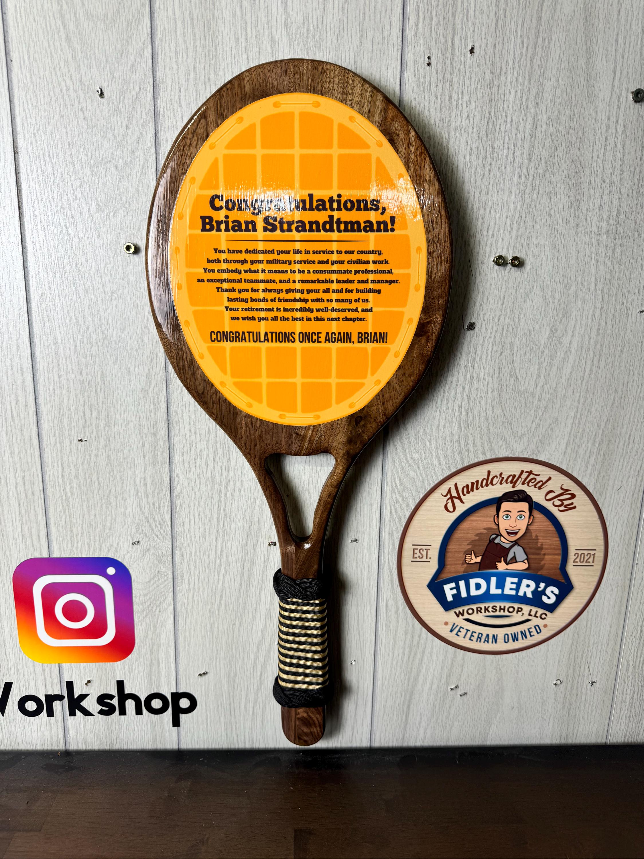 Tennis Racket Sign Custom Custom Tennis Racket Plaque, Sports Trophy, Military, Retirement Gift ...