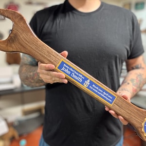 Placa de chave inglesa dourada personalizada para trabalhadores da construção civil, engenheiros, operários, presentes personalizados para ele