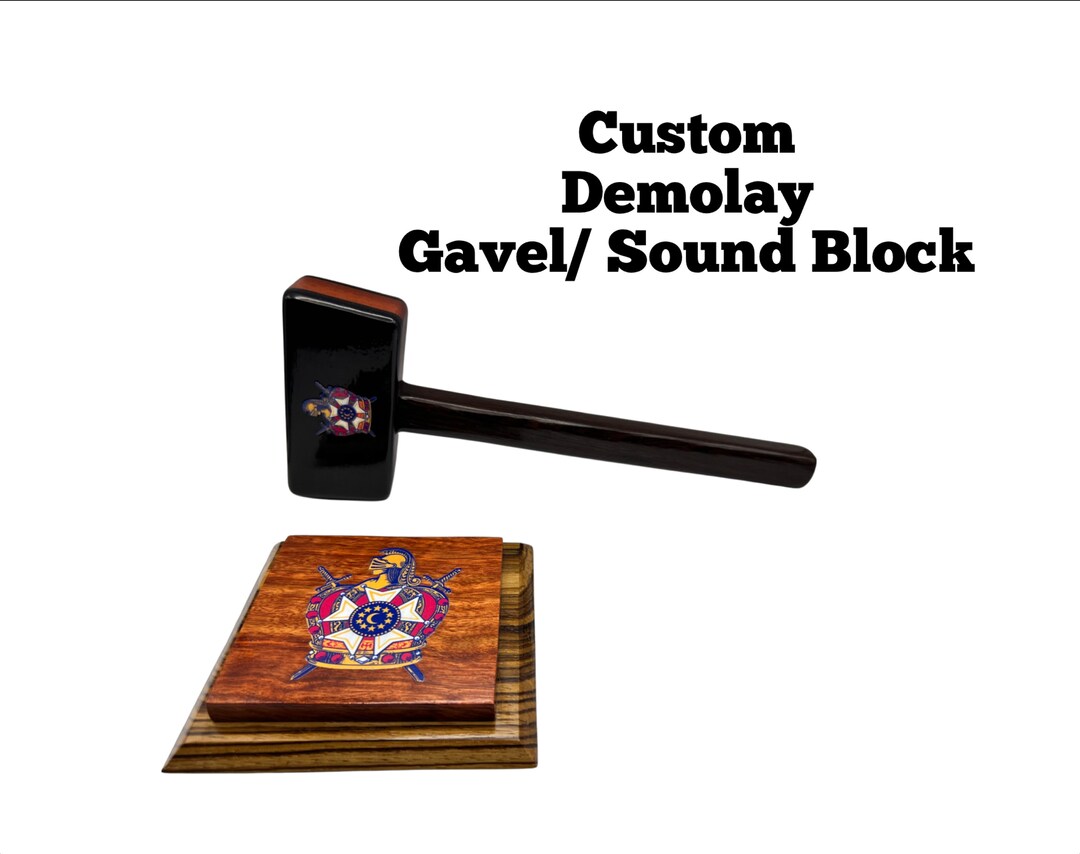 Custom Demolay Gavel Sound Block Freemason Gift Etsy