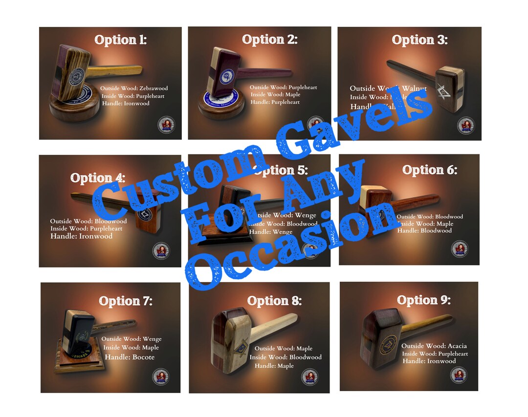 Custom Gavel With Logo Freemason Worshipful Master Past Master Lions