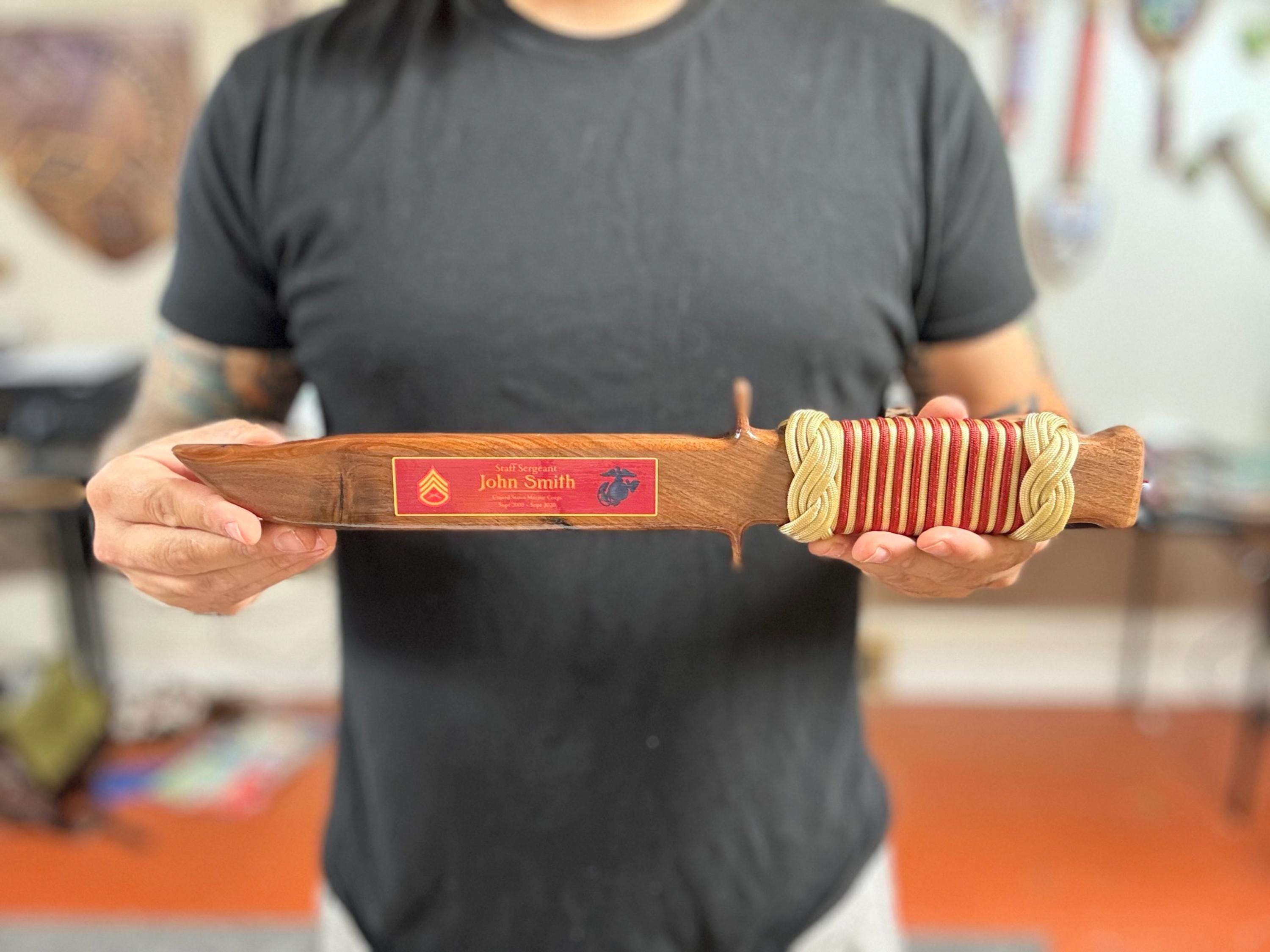 Custom Kbar Knife Plaque, Walnut Military Retirement Gift - Etsy