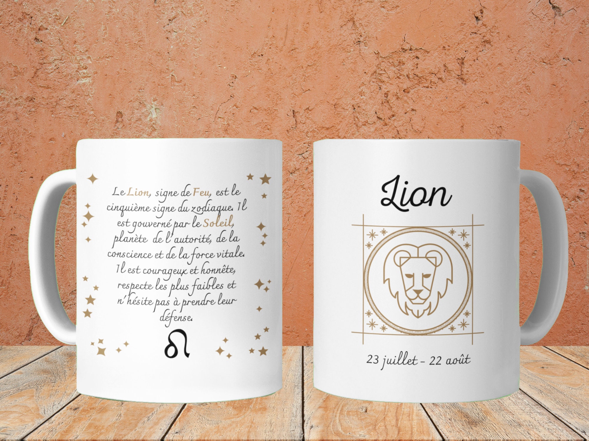 Mug Lion/Tasse Signe Astrologique/ Lion/Mug Astrologique/Mug Astrologique/Cadeau Lion/ Cadeau Astrol