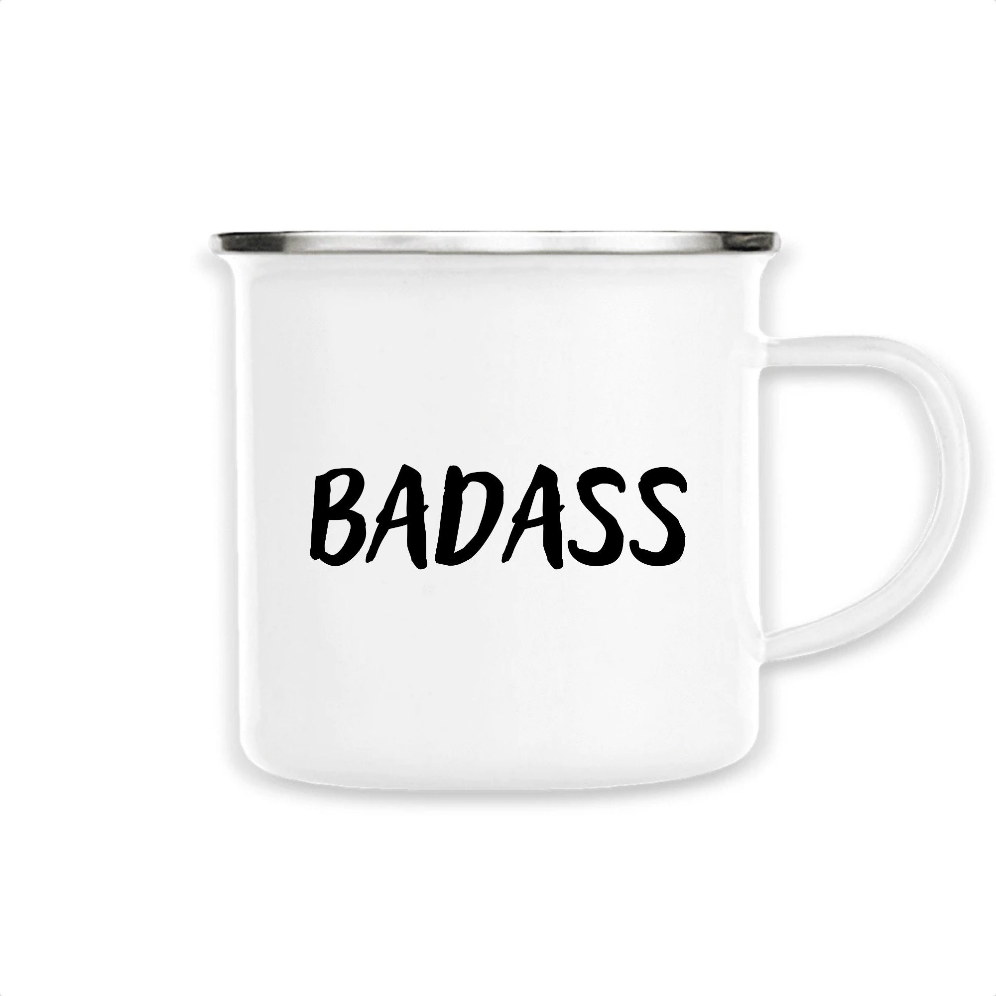 Mug Inox Badass/Cool/Badass/Rebelle/Tasse Émaillée/ Mug Badass/Mug Personnalisé/Mug Girl Power/Cadea