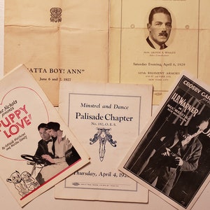 Five Antique Theatre Playbills