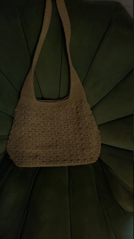 String Crochet Shoulder Purse - image 5