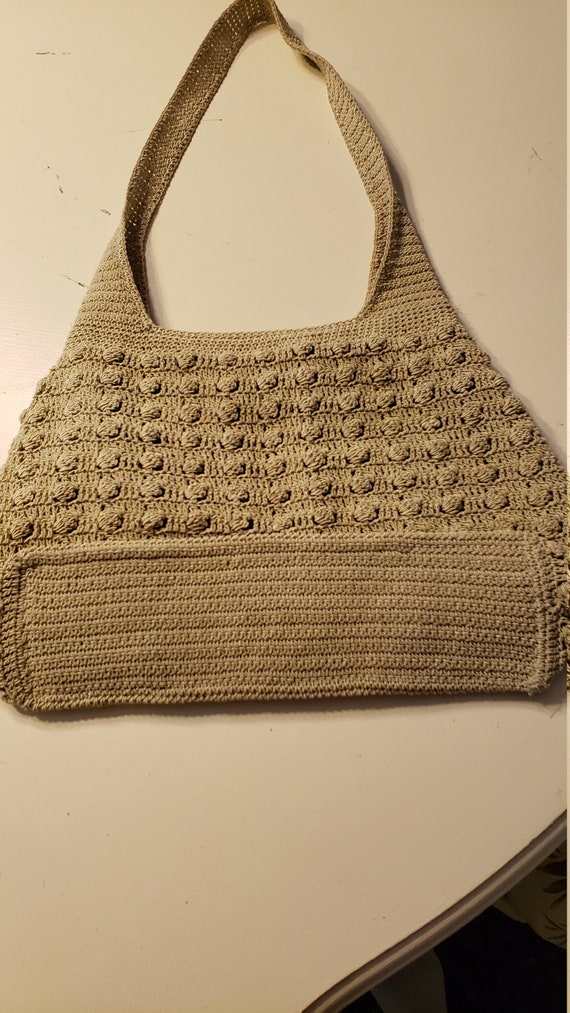 String Crochet Shoulder Purse - image 1