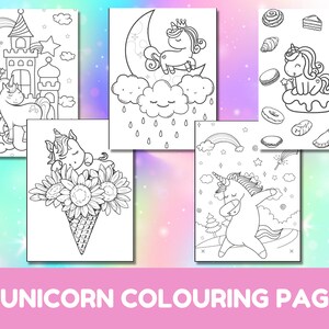 Disegni da colorare di unicorni - Pagine da colorare stampabili per bambini, libro da colorare per bambini, attività per feste