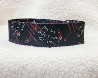 One, Two, Freddys Coming For You Dog Collar - Martingale or Buckle Collar
