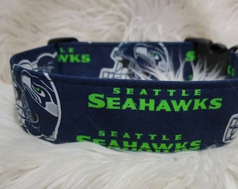 Football Seattle Seahawks Dog Collar- Martingale or Clip Collar