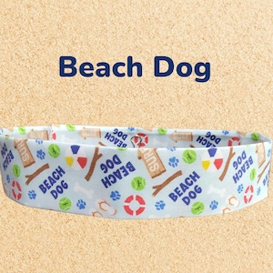 Beach Dog Dog Collar- Martingale or Clip Collar