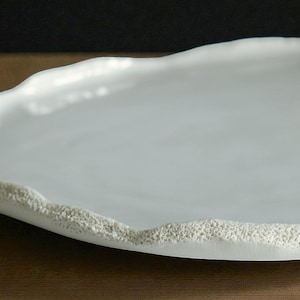 Large handmade porcelain tray - Coral inspiration - Handmade piece for table service