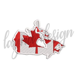 2 Sizes Canada Flag Map - Machine Embroidery Design File