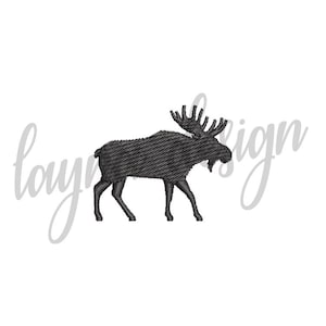 6 Sizes Moose Embroidery Design: Digital Download
