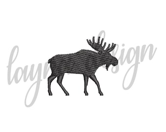 6 Sizes Moose Embroidery Design: Digital Download