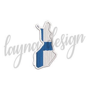 3 Sizes Finland Flag Map - Machine Embroidery Design File