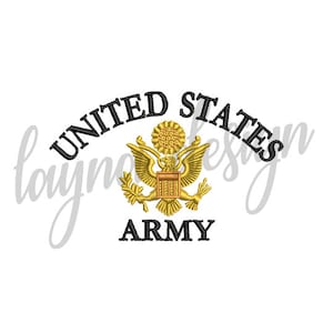 3 Sizes Gold US Army Logo - Machine Embroidery Design File
