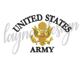 3 Sizes Gold US Army Logo - Machine Embroidery Design File