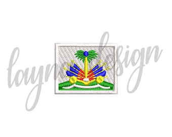 5 Sizes Haiti Flag Symbol mini size - Machine Embroidery Design File / Digital File