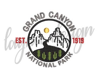 4 Sizes Grand Canyon National Park Design - Machine Embroidery Design File / Digital File