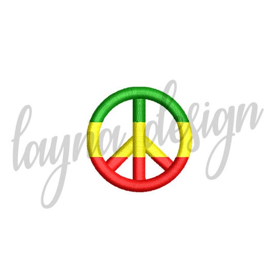 Handmade Embroidered Rasta Peace sign Patches Handmade Embroidered Rasta Peace sign Patches
