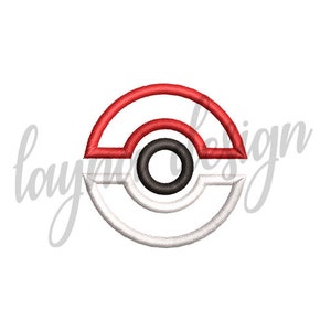 4 Größen Pokeball Outline - Stickdatei Maschinenstickerei