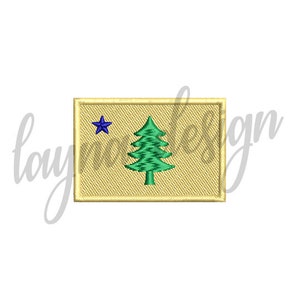 4 Sizes Maine Flag - Machine Embroidery Design File
