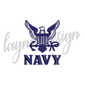 3 Sizes Navy Logo - Machine Embroidery Design File